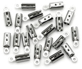 20pc 10x3mm Stainless Steel Fold-Over Crimp Cord Ends (2mm Diameter)