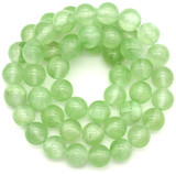Approx. 15.5" Strand 8mm Satin Spar Selenite (Dyed) Round Beads, Peridot Green