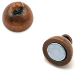 3pc 11x6mm Nickel-Free Brass Round Magnetic Clasps, Antique Copper