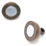 2pc 13x8mm Brass Round Magnetic Clasp, Antique Copper