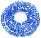 Approx. 13.5" Strand 4x3mm Crystal Triangle Beads, Light Sapphire AB