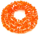 Approx. 13.5" Strand 4x3mm Crystal Triangle Beads, Orange AB