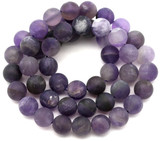 Approx. 15" Strand Matte Amethyst Round Beads