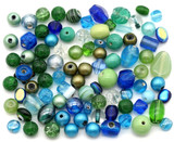 Approx. 20-Gram Lampwork Glass Bead Mix, Ocean Tides