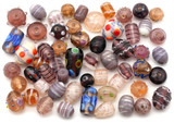 Approx. 25-Gram Lampwork Glass Bead Mix, Lavender Fields