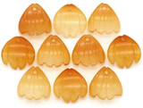 10pc 15mm Glass Top-Drilled Petal Beads, Orange Ombre