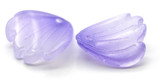 10pc 15mm Glass Top-Drilled Petal Beads, Purple Ombre