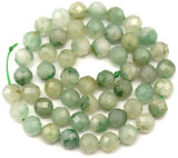 Approx. 15" Strand 7-8mm Green Aventurine Faceted Round Beads