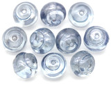 10pc 8mm Czech Glass Baroque Snail Swirl Bead, Crystal w/Blue Luster