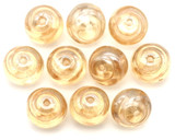 10pc 8mm Czech Glass Baroque Snail Swirl Bead, Crystal w/Champagne