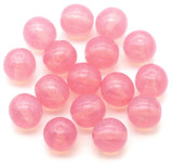 16pc 8mm Czech Pressed Glass Druk Round Beads, Crystal w/Pink Opal Coat