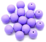 16pc 8mm Czech Pressed Glass Druk Round Beads, Alabaster w/Vibrant Lavender Stucco