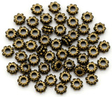 50pc 5x3mm Dotted Rondelle Spacer Beads, Antique Bronze