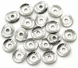 20pc 9mm Wavy Disc Spacer Beads, Silver