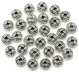 30pc 6mm Knot Spacer Beads, Antique Silver