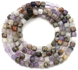 Approx. 15" Strand 3mm Purple Fluorite������Faceted Cube Beads