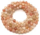 Approx. 15" Strand 4mm Sunstone Faceted Round Beads