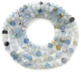 Approx. 15" Strand 3.5x2.5mm Aquamarine Faceted Rondelle Beads