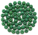 5-Gram Bag (Approx. 55pc) 4mm Czech Pressed Glass Druk Round Beads, Opaque Green