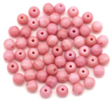5-Gram Bag (Approx. 55pc) 4mm Czech Pressed Glass Druk Round Beads, Opaque Varied Pink