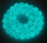 Approx. 14.5" Strand 8mm Glow Stone (Synthetic) Glow-in-the-Dark Round Beads, Coral Pink