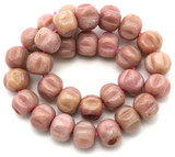 Approx. 7" Strand 8x6mm Rhodonite Melon Beads