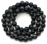 Approx. 14.5" Strand 6mm Black Tigereye (Dyed/Heated) Round Beads