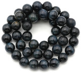 14.5" Strand 8mm Black Tigereye (Dyed/Heated) Round Beads