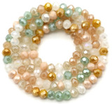 Approx. 17" Strand 4x3.5mm Crystal Faceted Rondelle Beads, Boho Bouquet