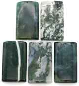 1pc Approx. 55x32mm Moss Agate Rectangle Pendant