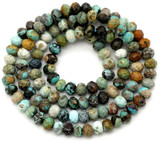 Approx. 15.5" Strand 4x3mm Hubei Turquoise (Stabilized) Faceted Rondelle Beads