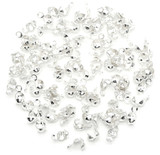 100pc 8x4mm Steel Clamshell 1-Loop Crimp/Knot Cover Bead Tips, Silver