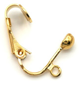 4pc (2 pairs) 16x13mm Brass Clip-On Earring Findings, Light Gold (KC Gold)
