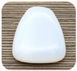 23x24mm Czech Pressed Glass Top-Drilled Trapezoid Pendant, White Opal