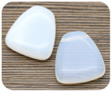 23x24mm Czech Pressed Glass Top-Drilled Trapezoid Pendant, White Opal