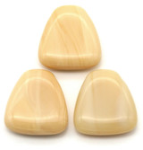 23x24mm Czech Pressed Glass Top-Drilled Trapezoid Pendant, Almond Silk (See Photos for Variation)