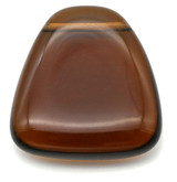 23x24mm Czech Pressed Glass Top-Drilled Trapezoid Pendant, Smoky Topaz