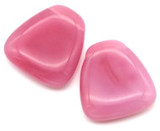 23x24mm Czech Pressed Glass Top-Drilled Trapezoid Pendant, Pink Opal