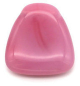 23x24mm Czech Pressed Glass Top-Drilled Trapezoid Pendant, Pink Opal