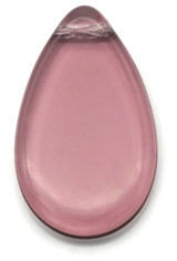 30x18mm Czech Pressed Glass Top-Drilled Flat Teardrop Pendant, Light Amethyst