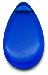 30x18mm Czech Pressed Glass Top-Drilled Flat Teardrop Pendant, Capri Blue
