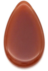 30x18mm Czech Pressed Glass Top-Drilled Flat Teardrop Pendant, Carnelian Orange