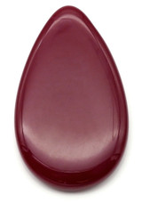 30x18mm Czech Pressed Glass Top-Drilled Flat Teardrop Pendant, Opaque Dark Coral Red