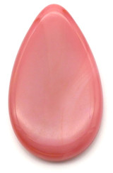 30x18mm Czech Pressed Glass Top-Drilled Flat Teardrop Pendant, Pink Silk
