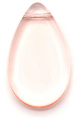 30x18mm Czech Pressed Glass Top-Drilled Flat Teardrop Pendant, Rosaline