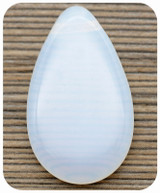 30x18mm Czech Pressed Glass Top-Drilled Flat Teardrop Pendant, White Opal