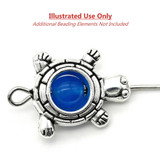 10pc 15x13mm Turtle Bead Frame (Internal Diameter About 4.5mm), Antique Silver