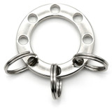 2pc 22mm Steel Multi-Hole Pegboard Style Key Rings w/16pc 10mm Split Rings