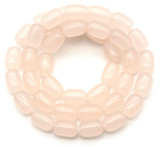 Approx. 14.5" Strand 9x6mm Glass Barrel Beads, Pale Jade Pink
