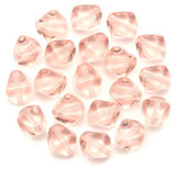 20pc 8mm Czech Pressed Glass Bicone Beads, Light Rosaline